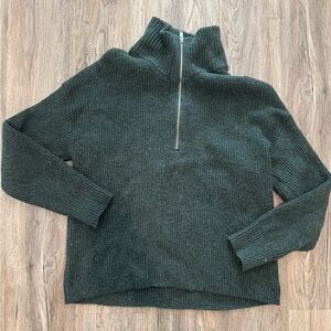 Women's Old Navy Dark Green Quarter-Zip Sweater